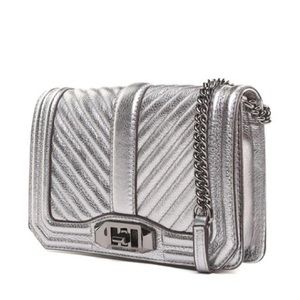 REBECCA MINKOFF Small Love Crossbody Chevron Quilted-Leather Crossbody Bag